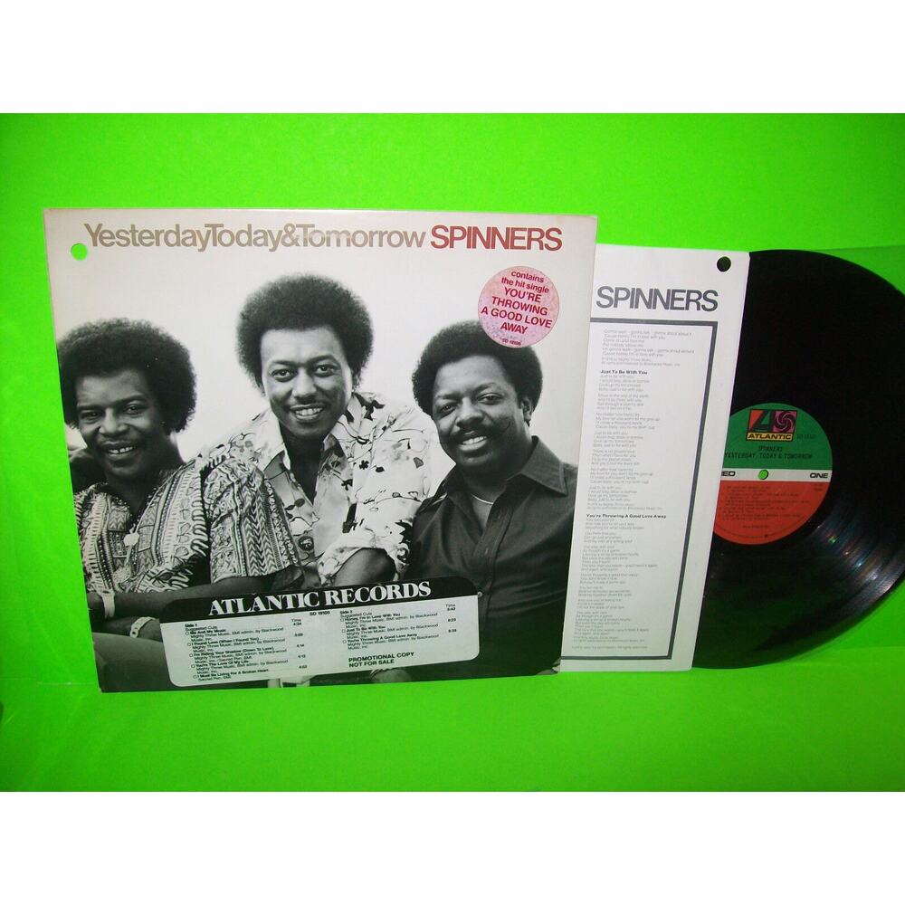 Spinners ‎– Yesterday, Today & Tomorrow Vintage Vinyl LP Record w/ PROMO STICKER